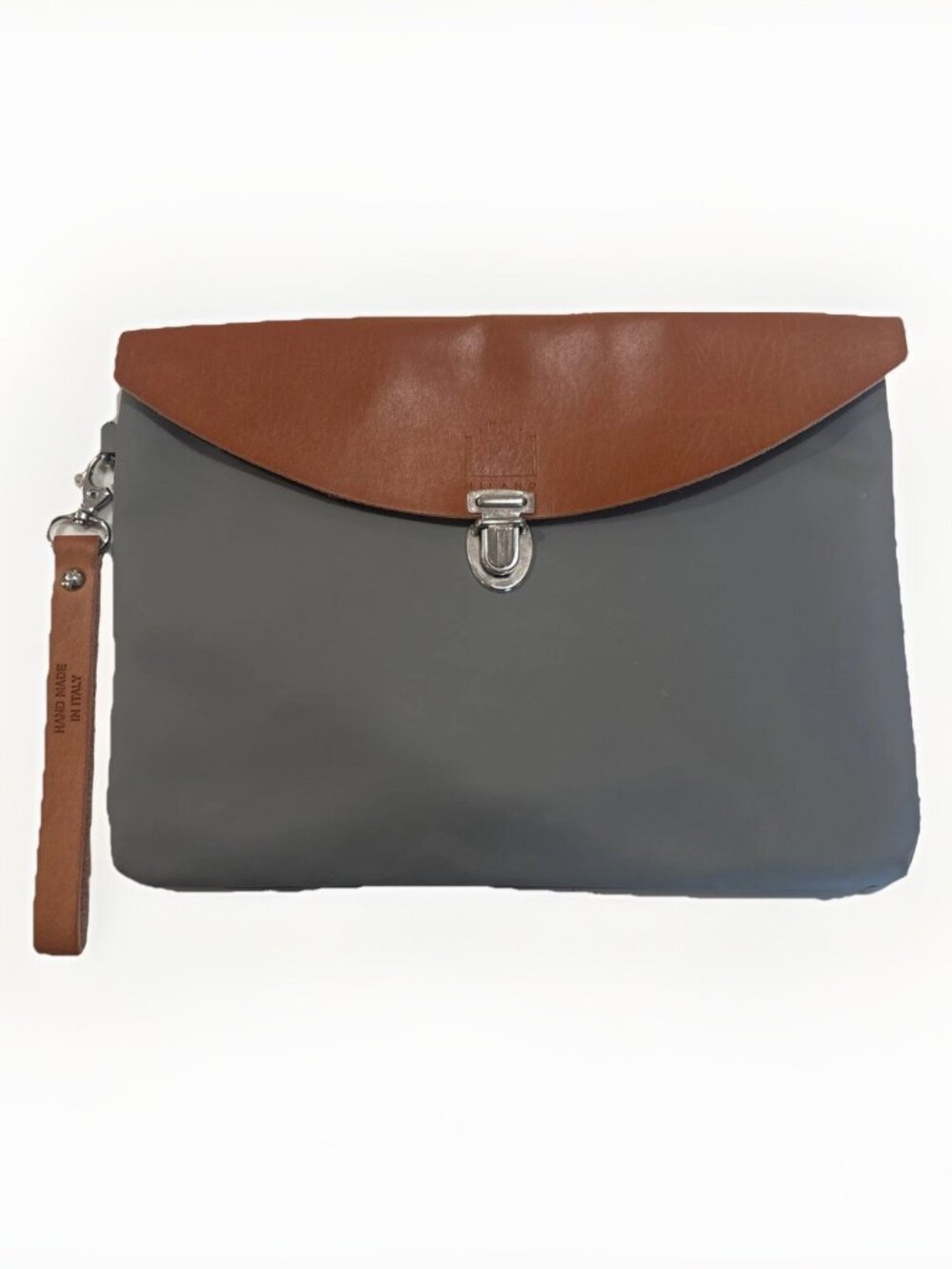 Milano Hand Made In Italy Leather & Silicone Clutch/Tablet Sleeve w/Wrist Strap